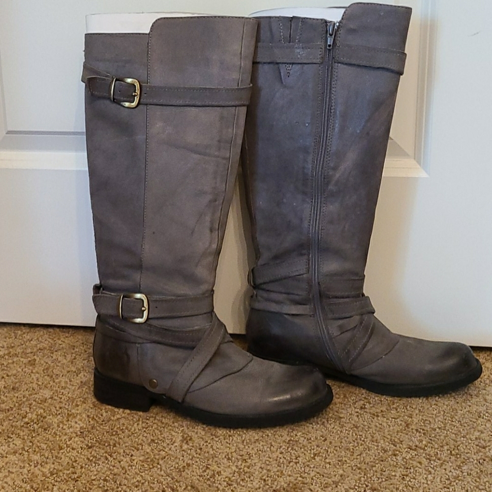 Miz Mooz Katie grey knee high boots, sz 7